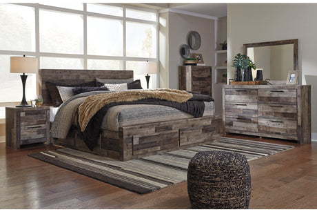 Derekson Multi Gray King Storage Platform Bed with 4 Drawers by Ashley at Eve Furniture