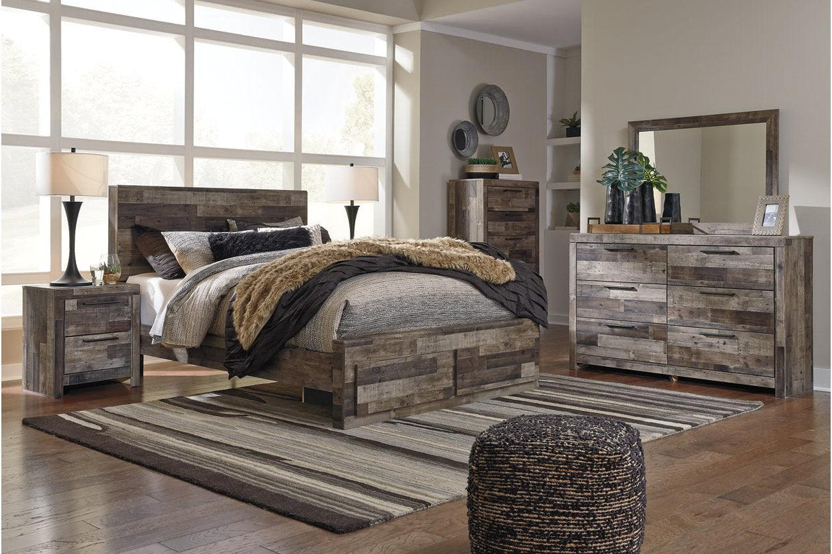 Derekson Multi Gray Queen Platform Bed with 2 Storage Drawers by Ashley at Eve Furniture