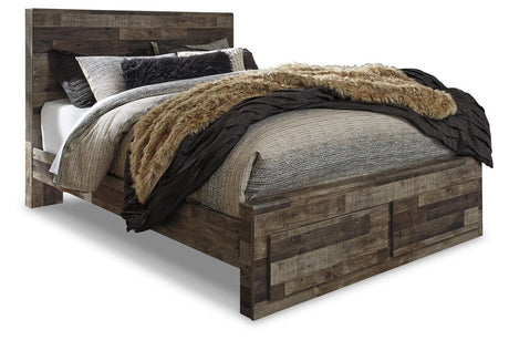 Derekson Multi Gray Queen Platform Bed with 2 Storage Drawers by Ashley at Eve Furniture