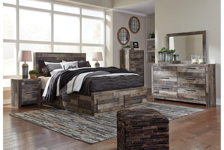 Derekson Multi Gray Queen Platform Bed with 4 Storage Drawers by Ashley at Eve Furniture