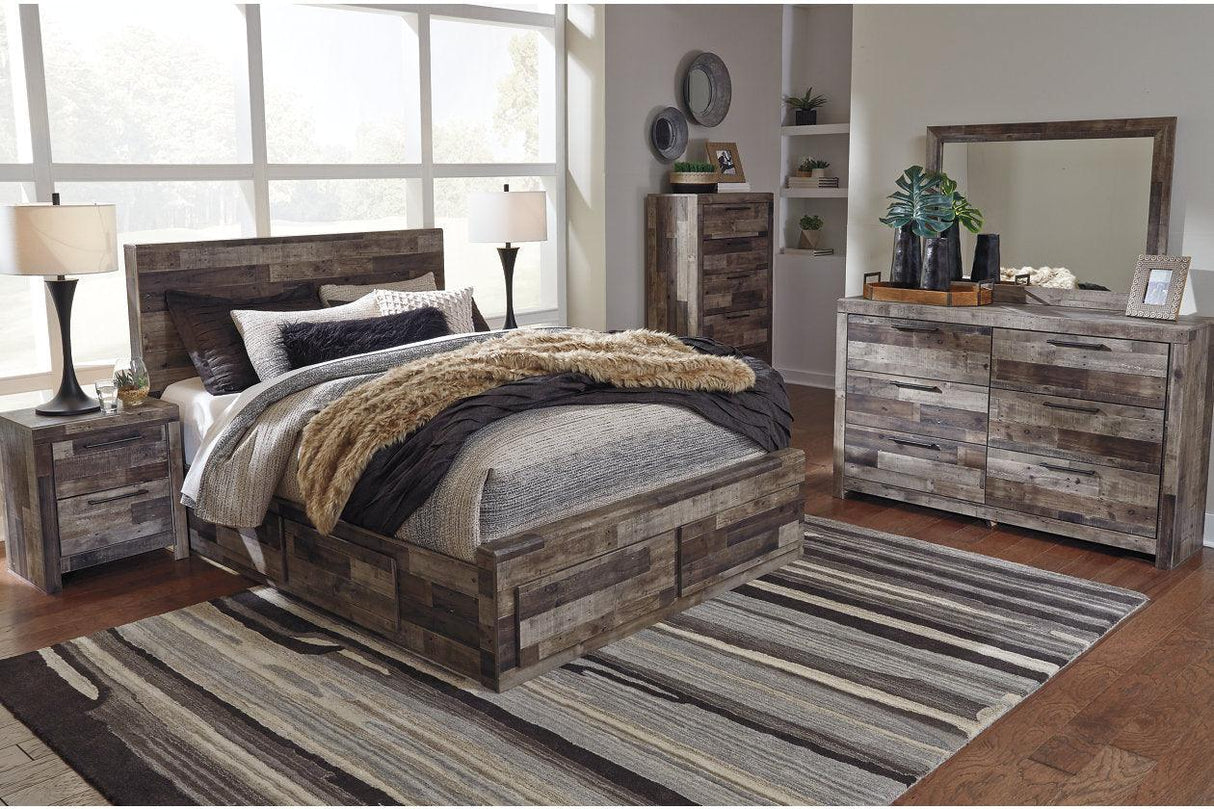 Derekson Multi Gray Queen Platform Bed with 4 Storage Drawers by Ashley at Eve Furniture