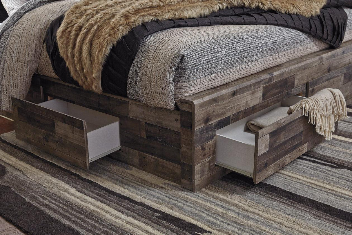 Derekson Multi Gray Queen Platform Bed with 6 Storage Drawers by Ashley at Eve Furniture