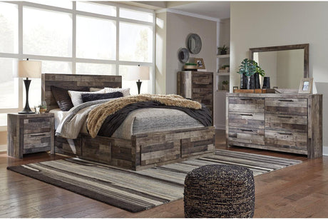 Derekson Multi Gray Queen Platform Bed with 6 Storage Drawers by Ashley at Eve Furniture