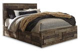 Derekson Multi Gray Queen Platform Bed with 6 Storage Drawers by Ashley at Eve Furniture