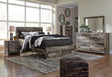 Derekson Multi Gray Storage Platform Bedroom Set by Ashley at Eve Furniture