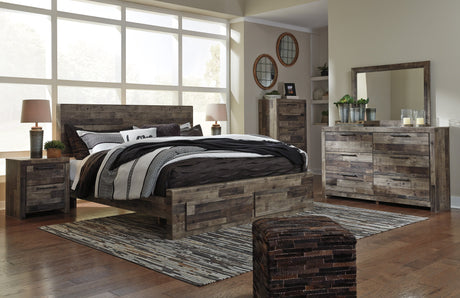 Derekson Multi Gray Storage Platform Bedroom Set by Ashley at Eve Furniture