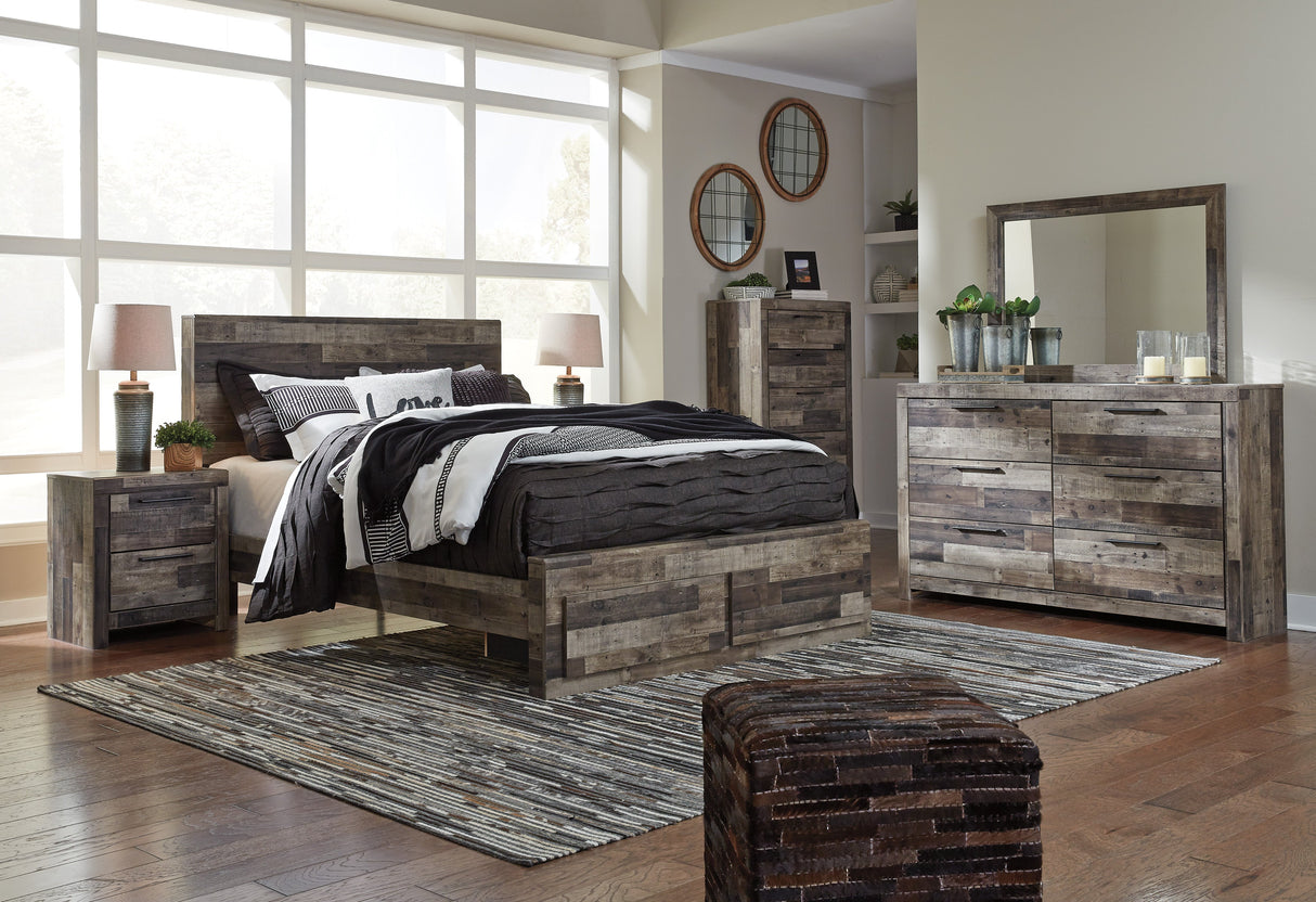 Derekson Multi Gray Storage Platform Bedroom Set by Ashley at Eve Furniture