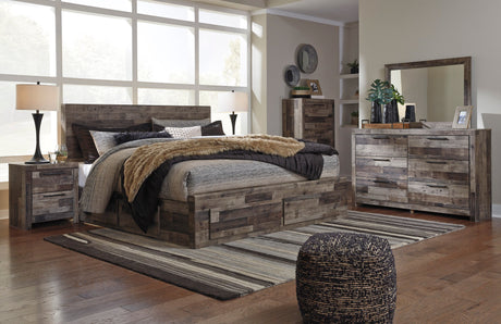 Derekson Multi Gray Storage Platform Bedroom Set with 4 Drawers by Ashley at Eve Furniture