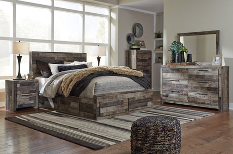 Derekson Multi Gray Storage Platform Bedroom Set with 6 Drawers by Ashley at Eve Furniture