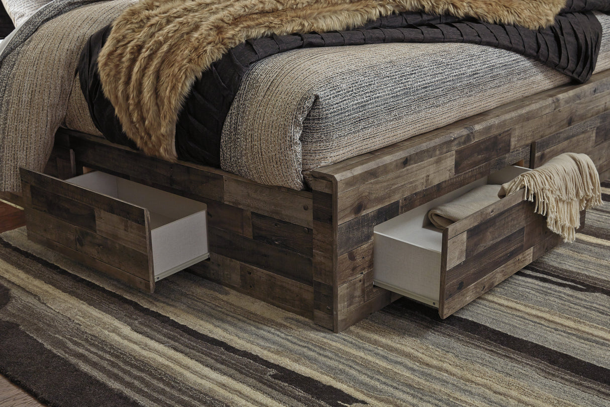 Derekson Multi Gray Storage Platform Bedroom Set with 6 Drawers by Ashley at Eve Furniture
