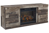 Derekson Multi Gray TV Stand with Electric Fireplace by Ashley at Eve Furniture
