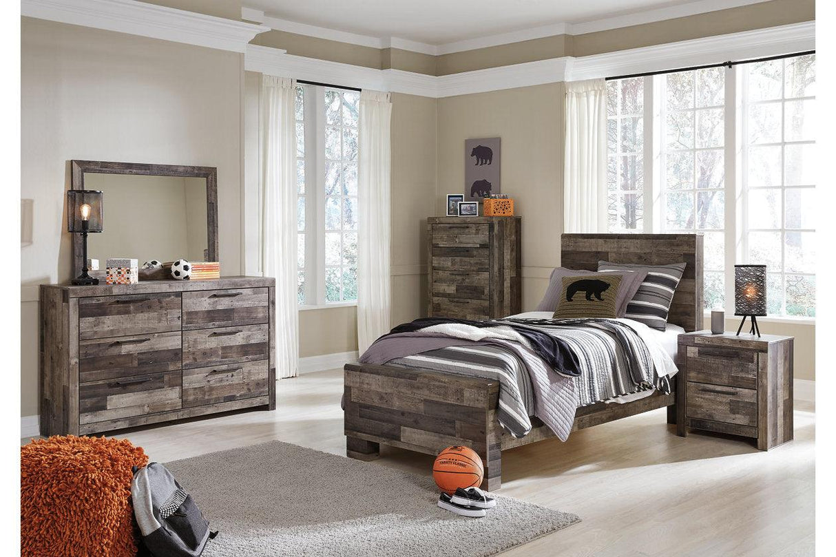 Derekson Multi Gray Twin Panel Bed by Ashley at Eve Furniture