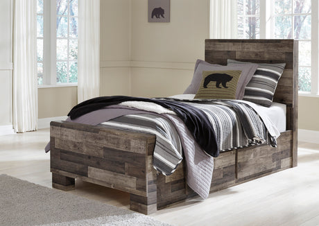 Derekson Multi Gray Twin Storage Platform Bed with 2 Drawers by Ashley at Eve Furniture