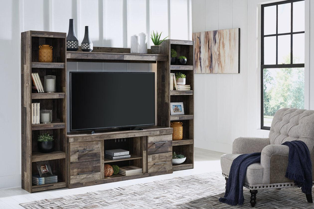 Derekson Multi Gray 4-Piece Entertainment Center by Ashley at Eve Furniture