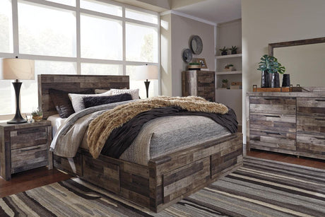 Derekson Multi Gray Queen Platform Bed with 4 Storage Drawers by Ashley at Eve Furniture