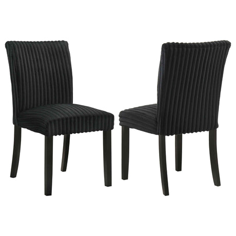 Dermott Black Upholstered Parson Dining Side Chair (Set of 2) by Coaster at Eve Furniture