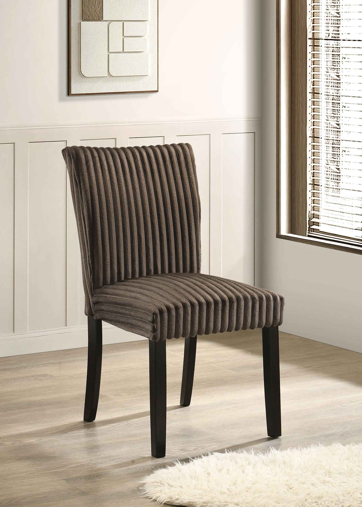 Dermott Chocolate Upholstered Parson Dining Side Chair (Set of 2) by Coaster at Eve Furniture
