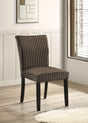 Dermott Chocolate Upholstered Parson Dining Side Chair (Set of 2) by Coaster at Eve Furniture