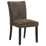 Dermott Chocolate Upholstered Parson Dining Side Chair (Set of 2) by Coaster at Eve Furniture