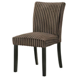 Dermott Chocolate Upholstered Parson Dining Side Chair (Set of 2) by Coaster at Eve Furniture