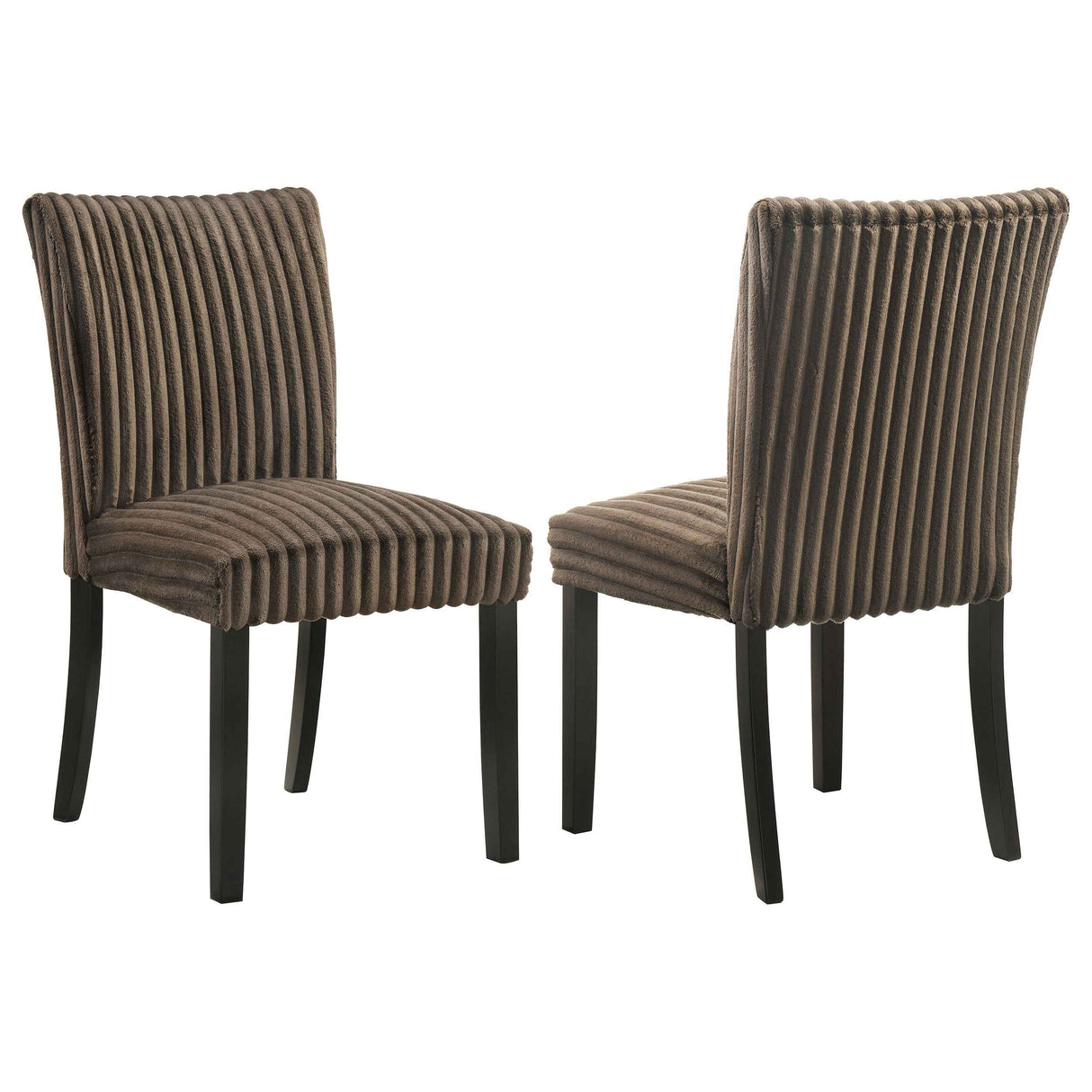 Dermott Chocolate Upholstered Parson Dining Side Chair (Set of 2) by Coaster at Eve Furniture