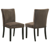 Dermott Chocolate Upholstered Parson Dining Side Chair (Set of 2) by Coaster at Eve Furniture
