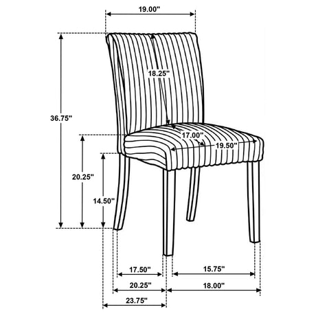 Dermott Cream Upholstered Parson Dining Side Chair (Set of 2) by Coaster at Eve Furniture