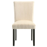 Dermott Cream Upholstered Parson Dining Side Chair (Set of 2) by Coaster at Eve Furniture