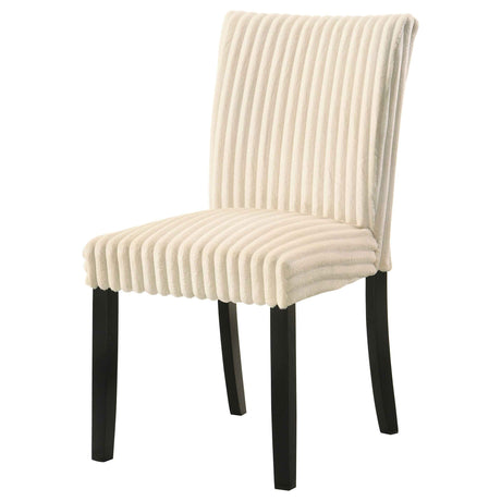 Dermott Cream Upholstered Parson Dining Side Chair (Set of 2) by Coaster at Eve Furniture