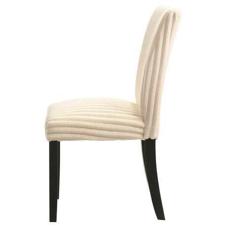 Dermott Cream Upholstered Parson Dining Side Chair (Set of 2) by Coaster at Eve Furniture