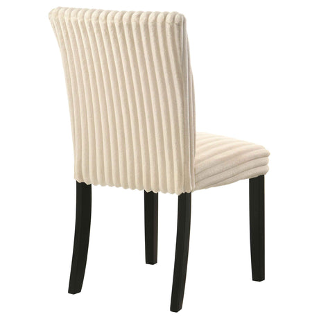 Dermott Cream Upholstered Parson Dining Side Chair (Set of 2) by Coaster at Eve Furniture