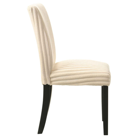 Dermott Cream Upholstered Parson Dining Side Chair (Set of 2) by Coaster at Eve Furniture