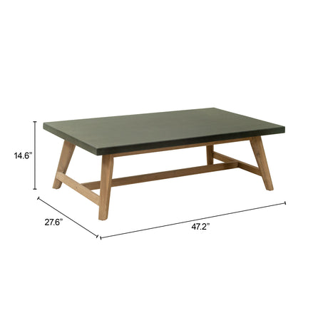 Dert Gray Outdoor Coffee Table by Zuomod at Eve Furniture