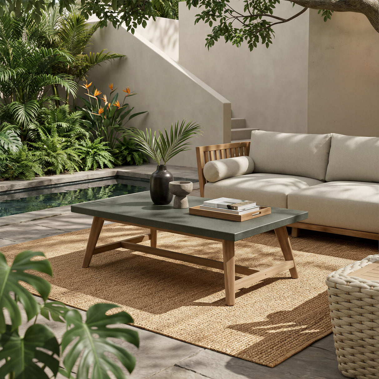 Dert Gray Outdoor Coffee Table by Zuomod at Eve Furniture