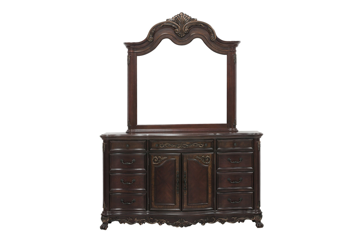 Deryn Park Cherry California King Sleigh Bed by Homelegance at Eve Furniture