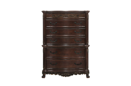 Deryn Park Cherry California King Sleigh Bed by Homelegance at Eve Furniture
