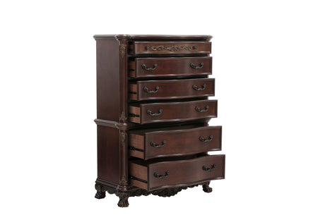 Deryn Park Cherry California King Sleigh Bed by Homelegance at Eve Furniture