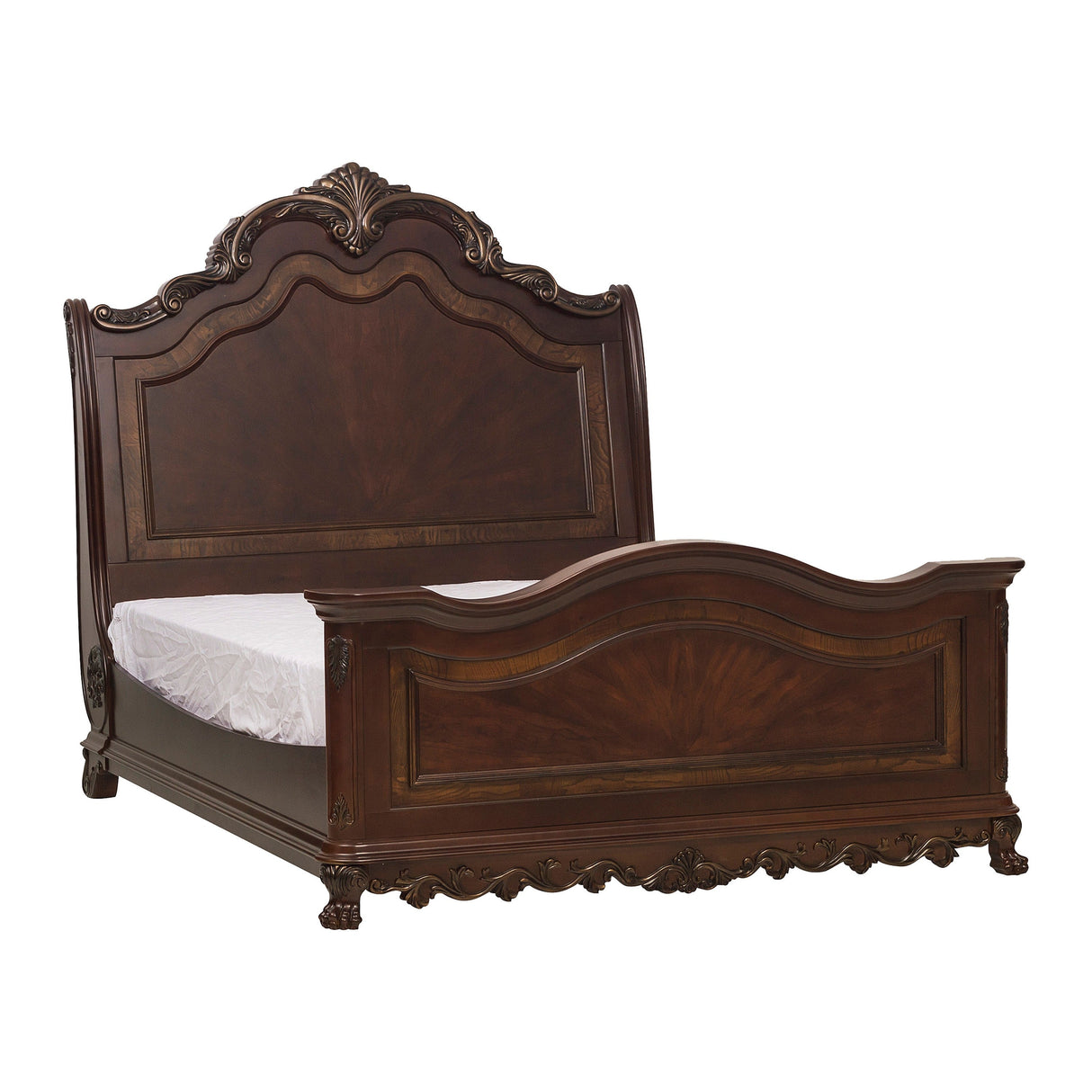 Deryn Park Cherry California King Sleigh Bed by Homelegance at Eve Furniture