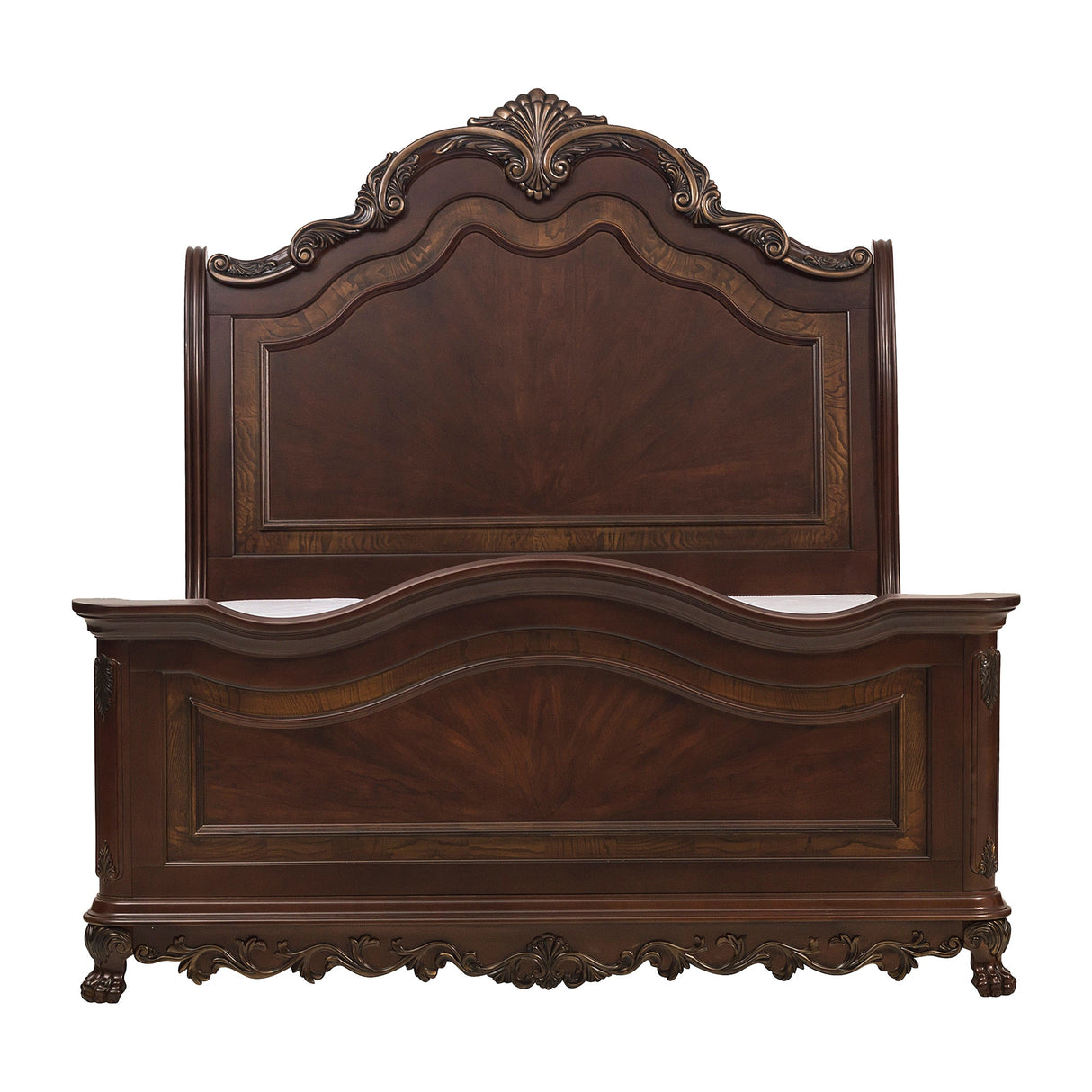Deryn Park Cherry California King Sleigh Bed by Homelegance at Eve Furniture