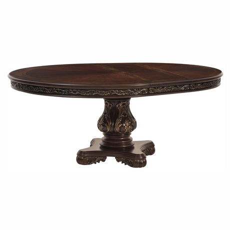Deryn Park Cherry Extendable Round/Oval Dining Table by Homelegance at Eve Furniture