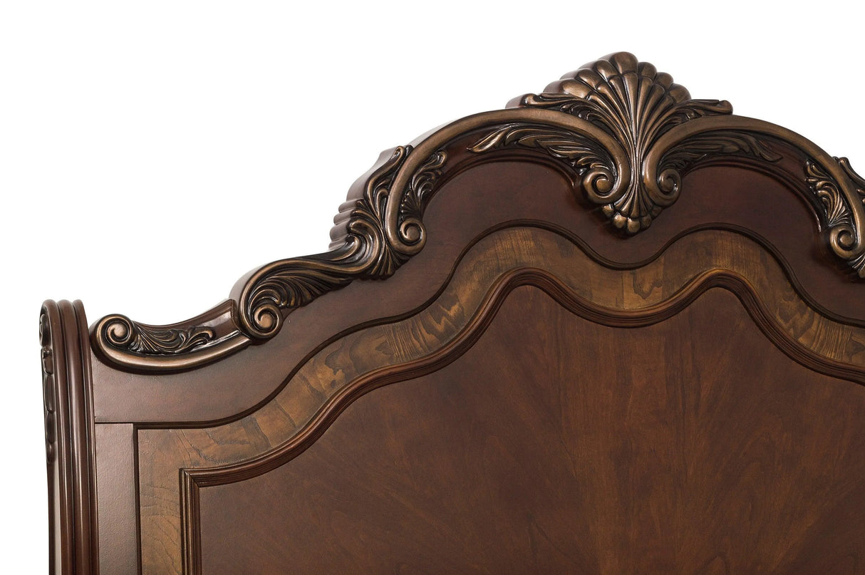 Deryn Park Cherry Queen Sleigh Bed by Homelegance at Eve Furniture