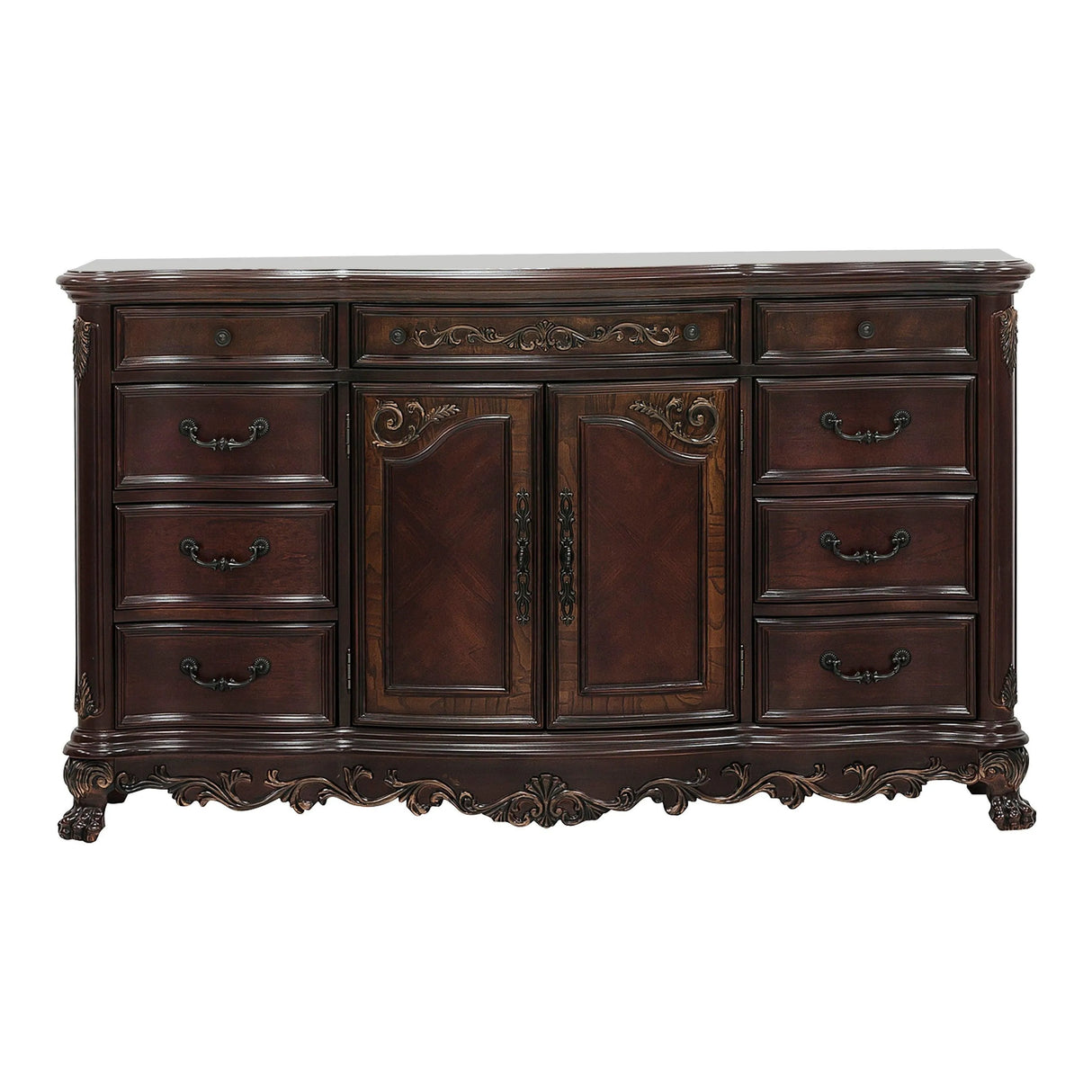 Deryn Park Cherry Sleigh Bedroom Set by Homelegance at Eve Furniture