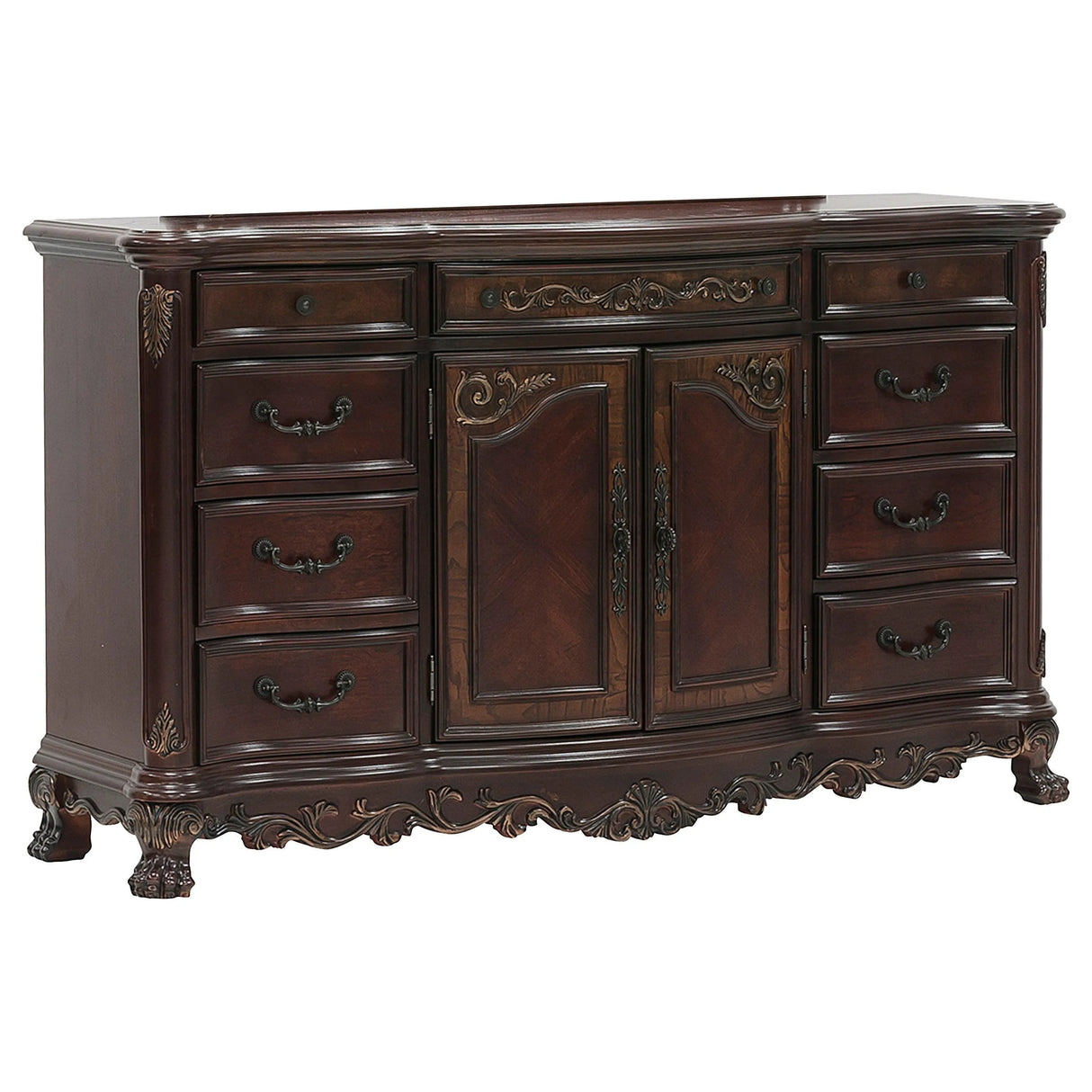 Deryn Park Cherry Sleigh Bedroom Set by Homelegance at Eve Furniture