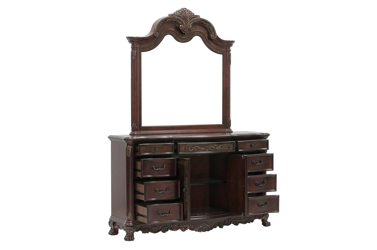 Deryn Park Cherry Sleigh Bedroom Set by Homelegance at Eve Furniture