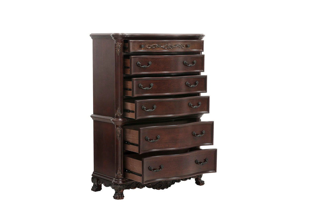 Deryn Park Cherry Sleigh Bedroom Set by Homelegance at Eve Furniture