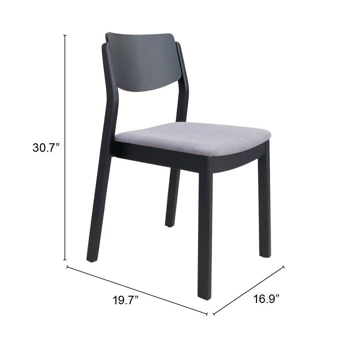 Desdamona Dining Chair Gray & Black by Zuomod at Eve Furniture