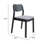 Desdamona Dining Chair Gray & Black by Zuomod at Eve Furniture