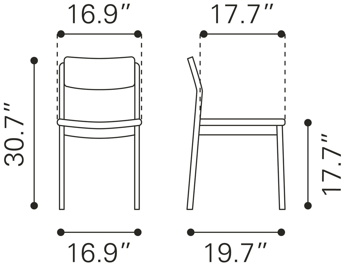 Desdamona Dining Chair Gray & Black by Zuomod at Eve Furniture