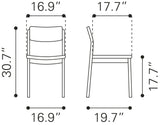 Desdamona Dining Chair Gray & Black by Zuomod at Eve Furniture