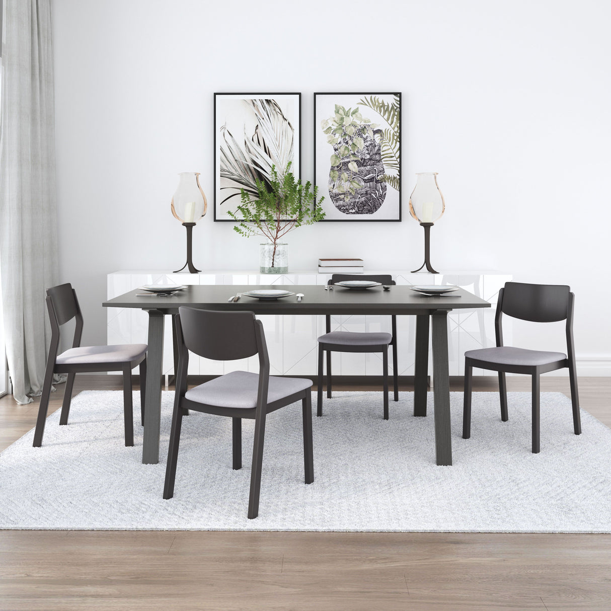 Desdamona Dining Chair Gray & Black by Zuomod at Eve Furniture